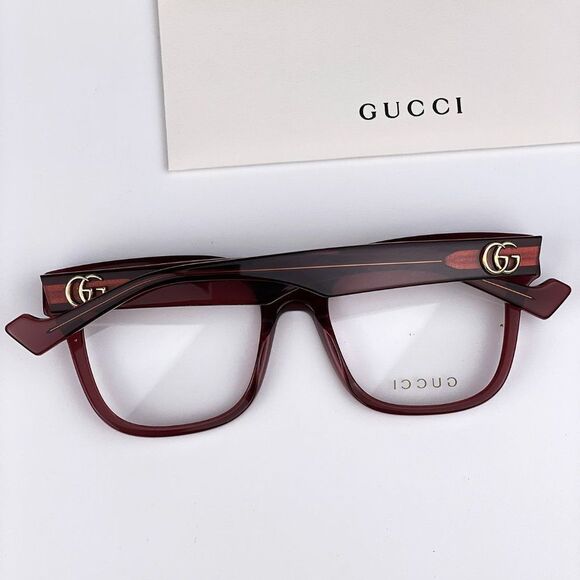 NEW  Gucci GG0958O 006 Burgundy Square Unisex Eyeglasses - Picture 7 of 11